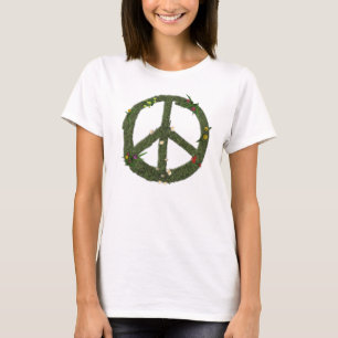PEACE Symbol Sign Grass Daisy Flowers Hippie 60s T-Shirt