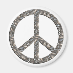 PEACE symbol - SILVER Magnet