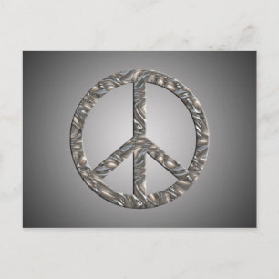 PEACE symbol  - SILVER Postcard