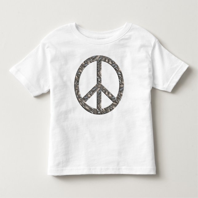 PEACE symbol  - SILVER Toddler T-Shirt (Front)