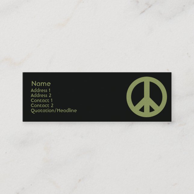 Peace Symbol - Skinny Mini Business Card (Front)