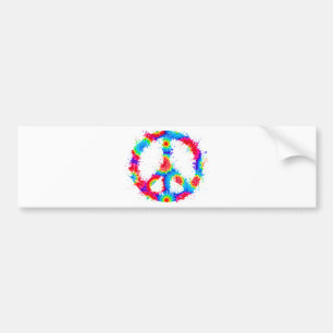 Peace Symbol Tie Dye Ink Bumper Sticker