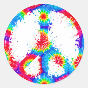 Peace Symbol Tie Dye Ink Classic Round Sticker