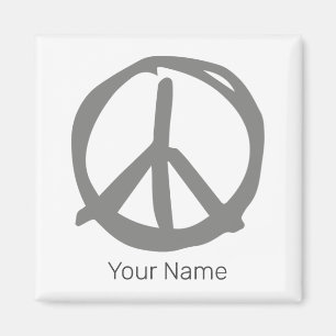 Peace Symbol Vintage Sign For Peaceful Hippie Magnet
