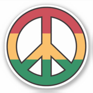Peace symbol with rasta colours