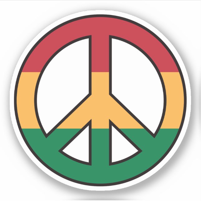 Peace symbol with rasta colours (Front)