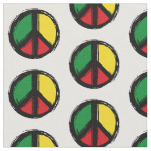 Peace Symbol with reaggae colours Fabric