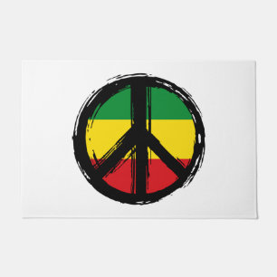 Peace Symbol with Reaggae Doormat