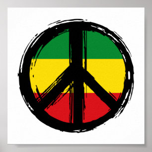 Peace Symbol with Reaggae Poster