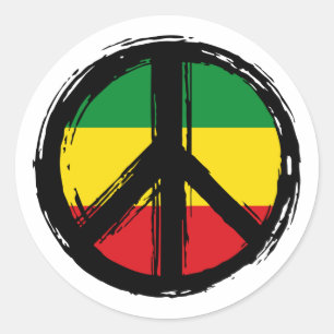 Peace Symbol with reaggae style Classic Round Sticker