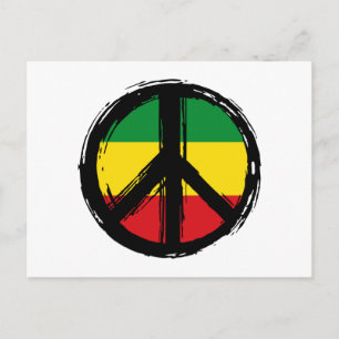 Peace Symbol with reaggae style Postcard