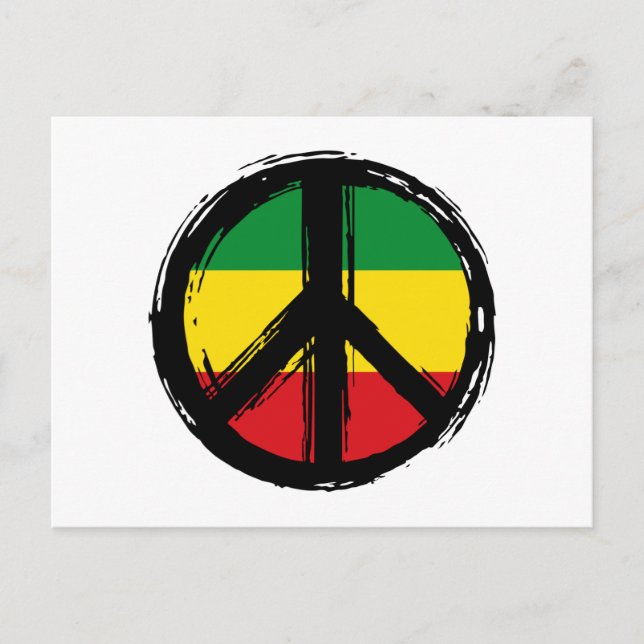 Peace Symbol with reaggae style Postcard (Front)