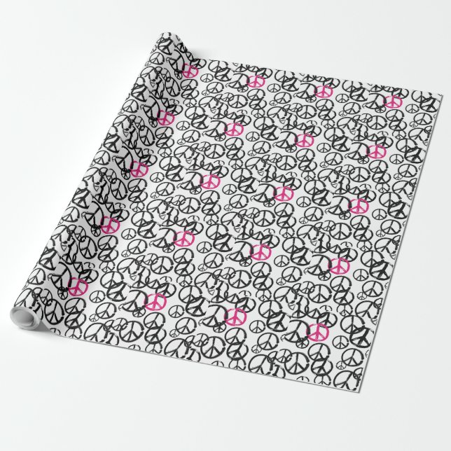 Peace symbol wrapping paper (Unrolled)