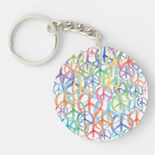 Peace Symbols Art Key Ring