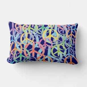 Peace Symbols Art Lumbar Cushion