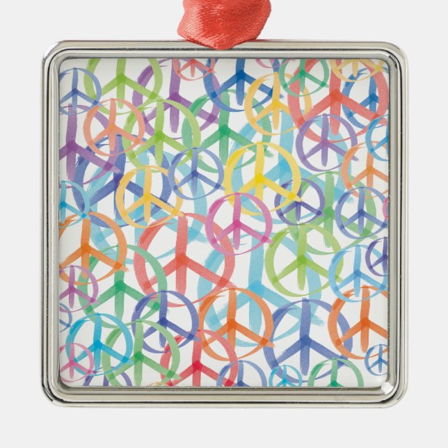 Peace Symbols Art Metal Ornament (Front)