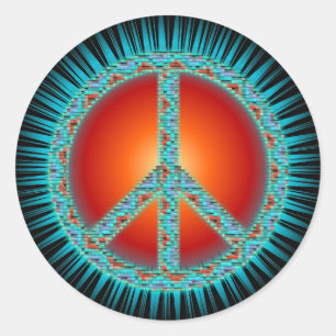 Peace Symbols Classic Round Sticker