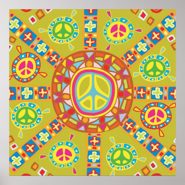 Peace Symbols Design Poster (Front)