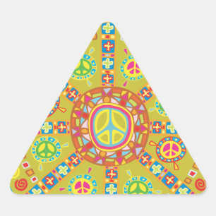 Peace Symbols Design Triangle Sticker