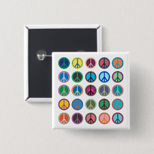 Peace Symbols in Colour 15 Cm Square Badge