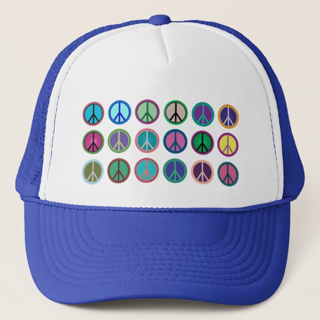 Peace Symbols in Colour Trucker Hat (Front)