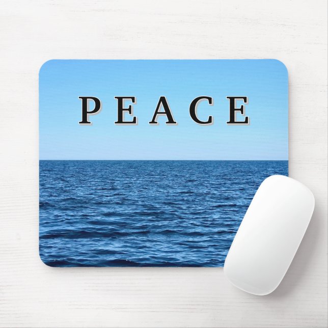 PEACE Text On Blue Lake Michigan  Mouse Pad (With Mouse)