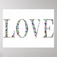 Peace, the word 'LOVE' Gemstone Poster