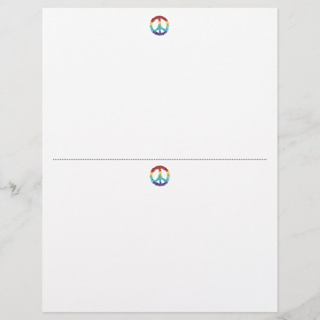 Peace themed half sheet recipe template (Front)