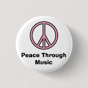 Peace Through Music 3 Cm Round Badge