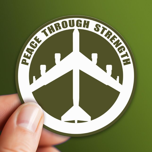 Peace Through Strength Classic Round Sticker (Patriotic Sticker)