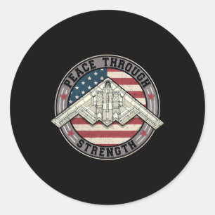 Peace Through Strength Distressed Flag Usa Graphic Classic Round Sticker