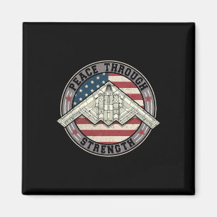 Peace Through Strength Distressed Flag Usa Graphic Magnet