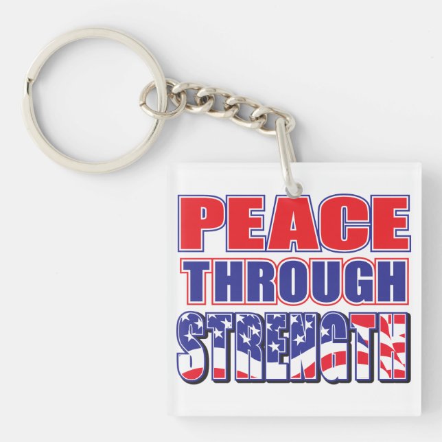 Peace through Strength Key Ring (Front)