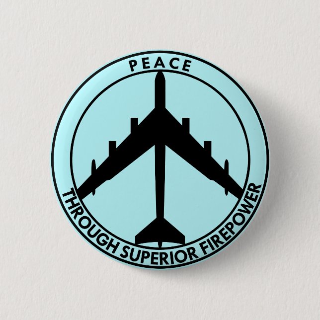 Peace Through Superior Firepower # 6 Cm Round Badge (Front)