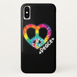 Peace Tie Dye Vintage Heart Hippie Retro Groovy iPhone X Case