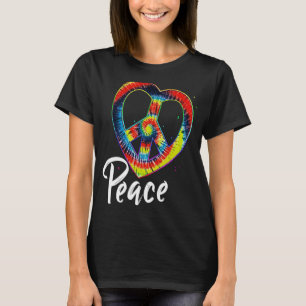 Peace Tie Dye Vintage Heart Hippie Retro Groovy Gi T-Shirt
