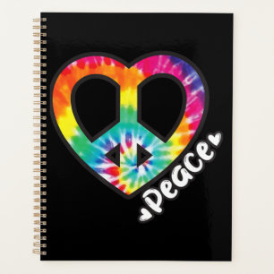 Peace Tie Dye Vintage Heart Hippie Retro Groovy Planner