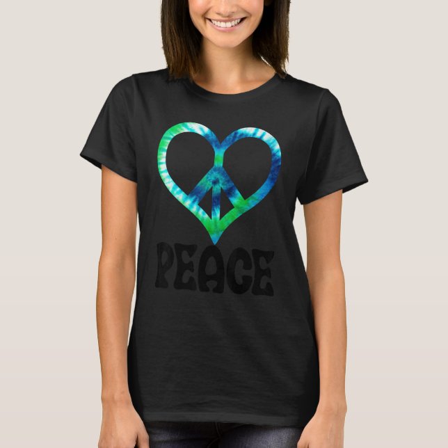 Peace Tie Love Heart Women Hand Peace Love T-Shirt (Front)