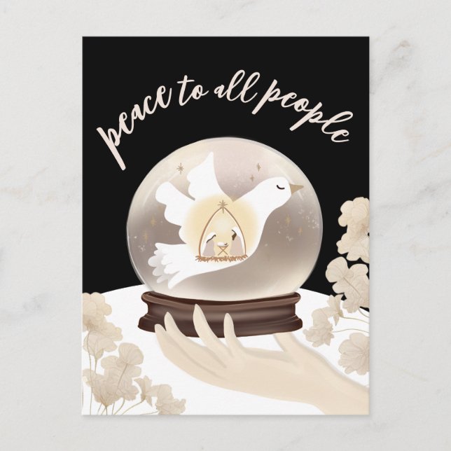 Peace to all people Christian Nativity Holiday Postcard (Front)