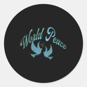 Peace To The World. Inscription About Peace. Ukrai Classic Round Sticker