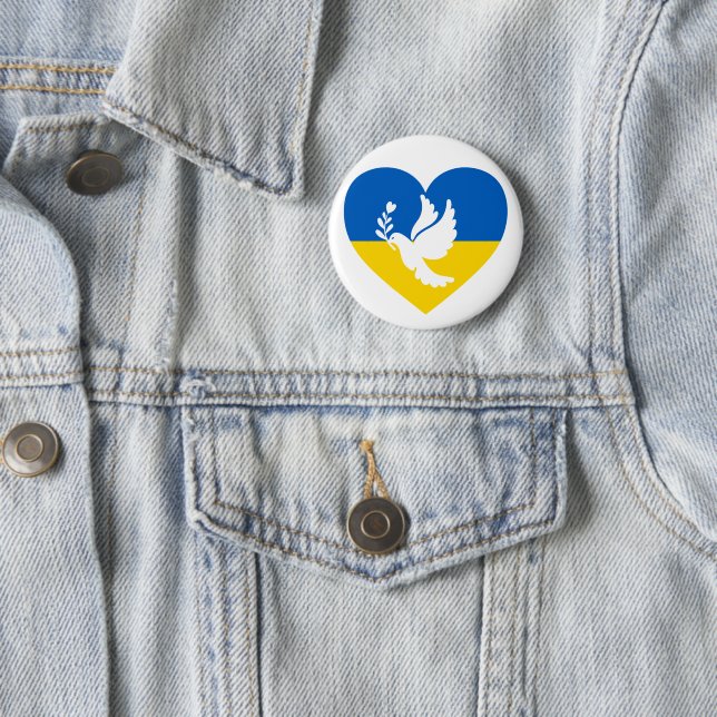 Peace to Ukraine 6 Cm Round Badge (In Situ)