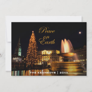 Peace - Trafalgar Square at Christmas, London. Holiday Card