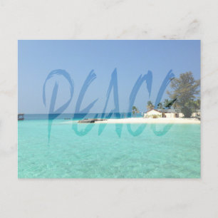 Peace Transparent White Graffiti Postcard