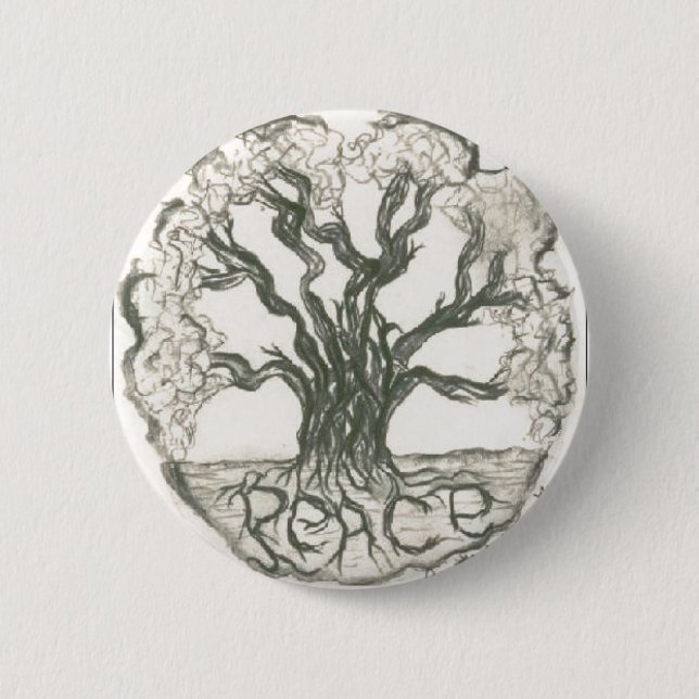 Peace Tree 6 Cm Round Badge (Front)