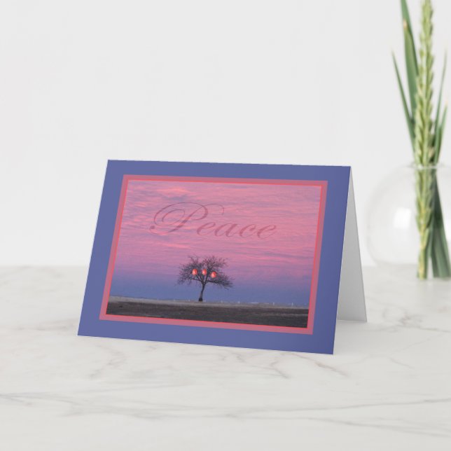 Peace Tree Greeting Card with Persimmons (Front)