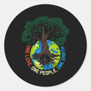 Peace Tree Love - Environmental Protection Earth D Classic Round Sticker