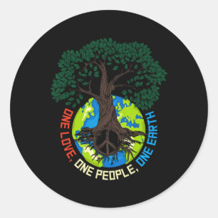 Peace Tree Love - Environmental Protection Earth D Classic Round Sticker
