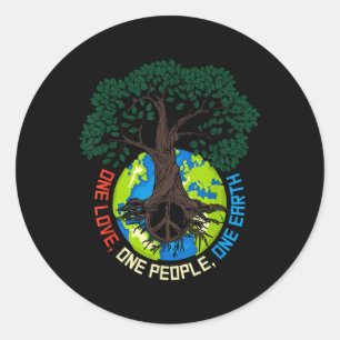 Peace Tree Love - Environmental Protection Earth D Classic Round Sticker