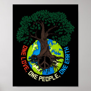 Peace Tree Love - Environmental Protection Earth D Poster