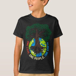 Peace Tree Love - Environmental Protection Earth D T-Shirt
